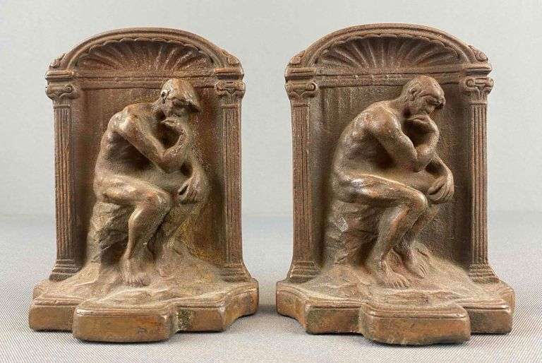 Bronze The Thinker Bookends Matthew Bullock Auctioneers