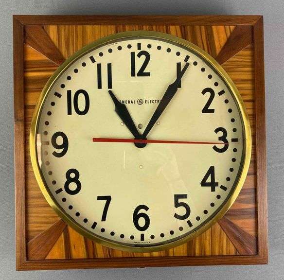 General Electric Hanging Wood Clock Matthew Bullock Auctioneers