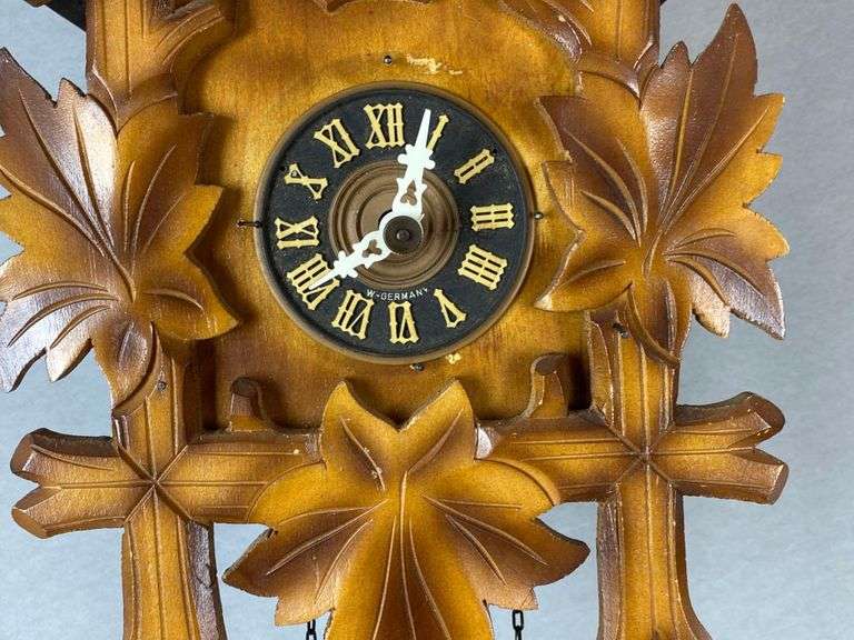 West Germany Wood Bird Cuckoo Clock Matthew Bullock Auctioneers