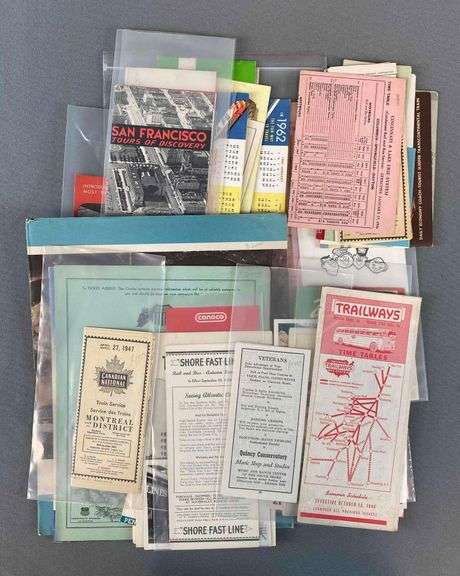 Large Group of Assorted Railroad Timetables - Matthew Bullock Auctioneers