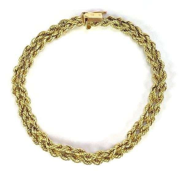 14K Gold Double Rope Chain Bracelet Matthew Bullock Auctioneers
