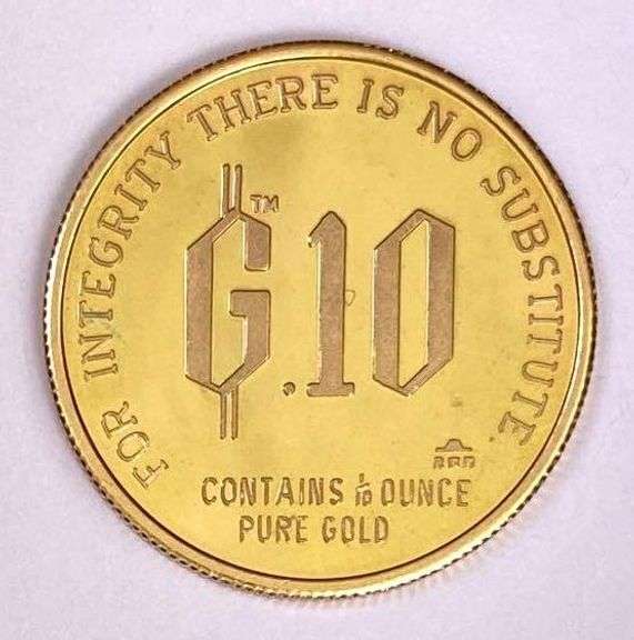RARE Gold Standard 10 1980 Adam Smith 1/10th oz. Pure Gold Round