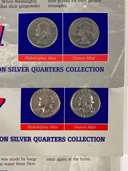 Group of (4) 25 Years of Washington Silver Quarters Collections - Matthew Bullock Auctioneers