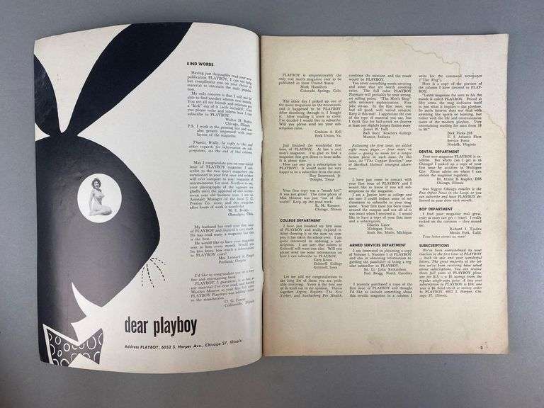 1954 Playboy Adult Magazine Matthew Bullock Auctioneers