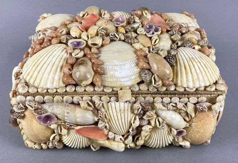 Shell Covered Dresser Trinket Box - Matthew Bullock Auctioneers