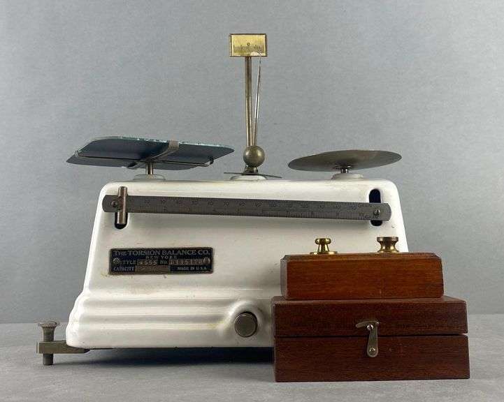 Torsion Balance Co. Porcelain Scale with Weights Matthew Bullock