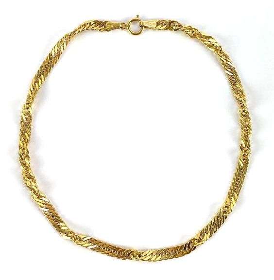 14K Gold Twist Curb Chain Bracelet Matthew Bullock Auctioneers
