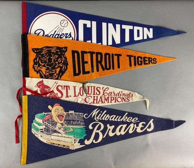 4 Vintage Baseball Pennants Matthew Bullock Auctioneers