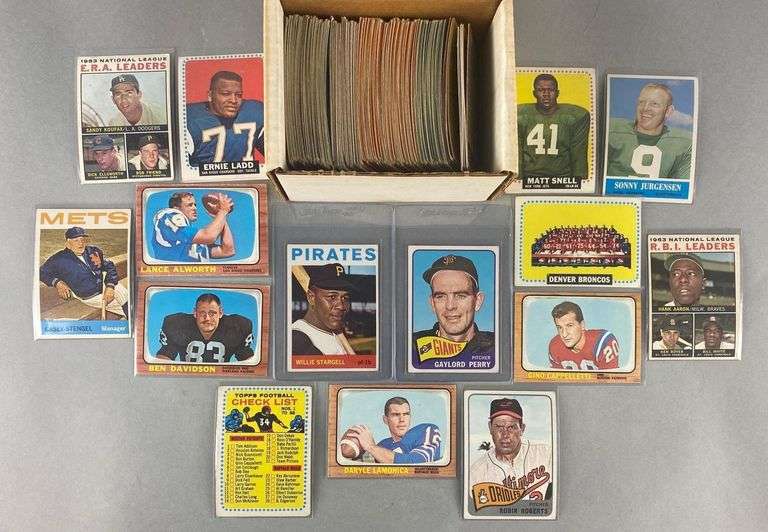 170+ 1964 66 Baseball and Football Cards with HOFs, Stars, and