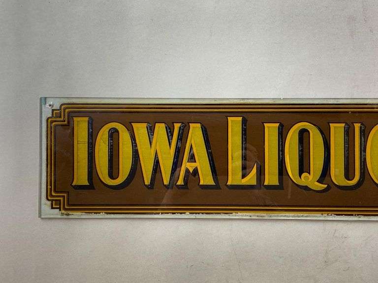 Antique Iowa Liquor Store Reverse Painted Glass Store Sign Matthew