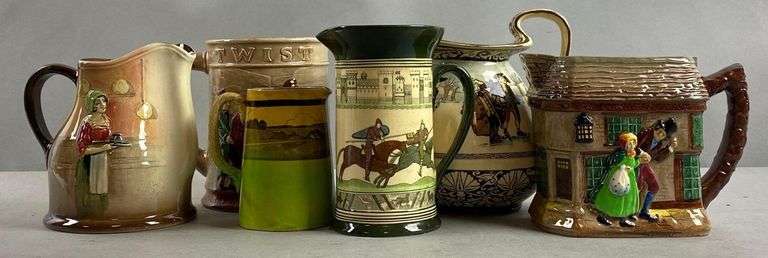 Group of 6 Royal Doulton Pitchers and Mug - Matthew Bullock Auctioneers