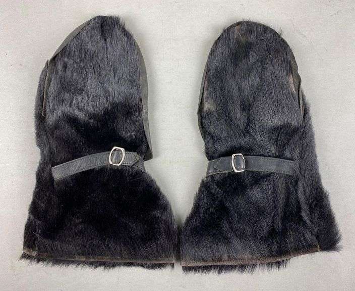 Pair of Antique Black Bear Fur Gloves Matthew Bullock Auctioneers