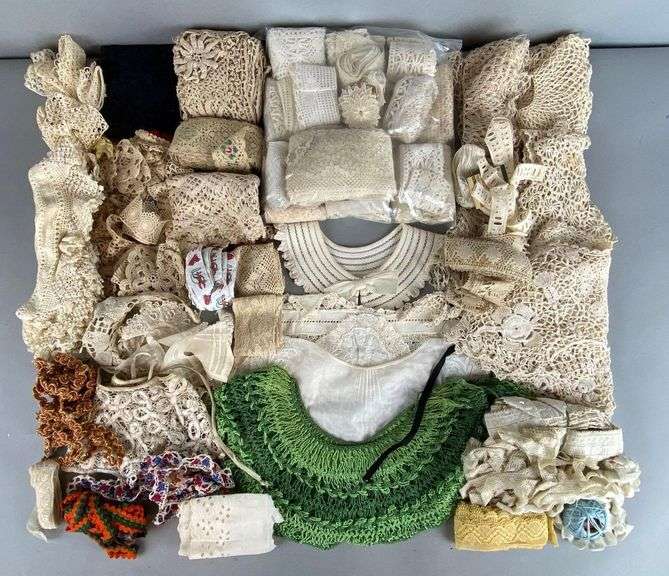Large Group of Vintage Lace Trims and More Matthew Bullock Auctioneers