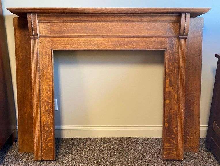 QuarterSawn Oak Fireplace Mantel Matthew Bullock Auctioneers