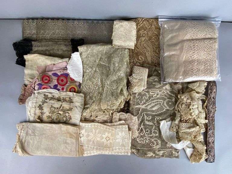 Group of 20+ Vintage Fabric Pieces Matthew Bullock Auctioneers