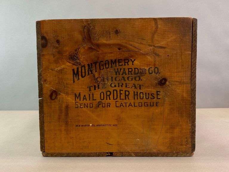 Montgomery Ward and Co. Wood Advertising Crate Matthew Bullock