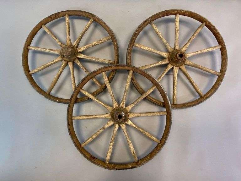 Group of 3 Antique Wheels - Matthew Bullock Auctioneers
