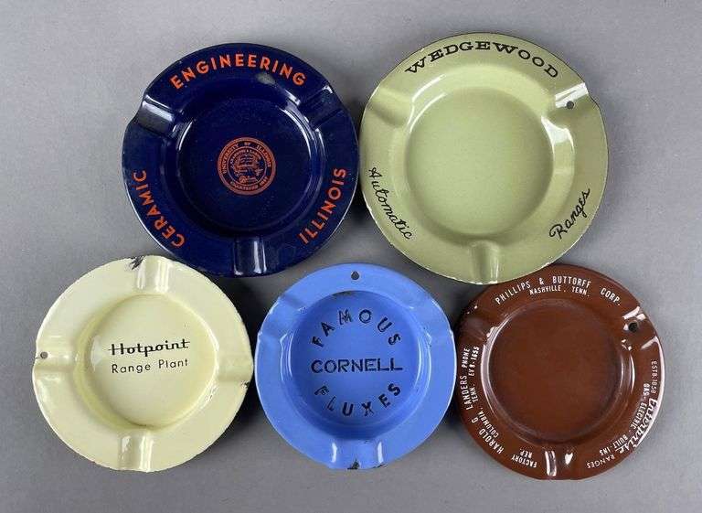 Group of 5 Vintage Advertising Ashtrays Matthew Bullock Auctioneers