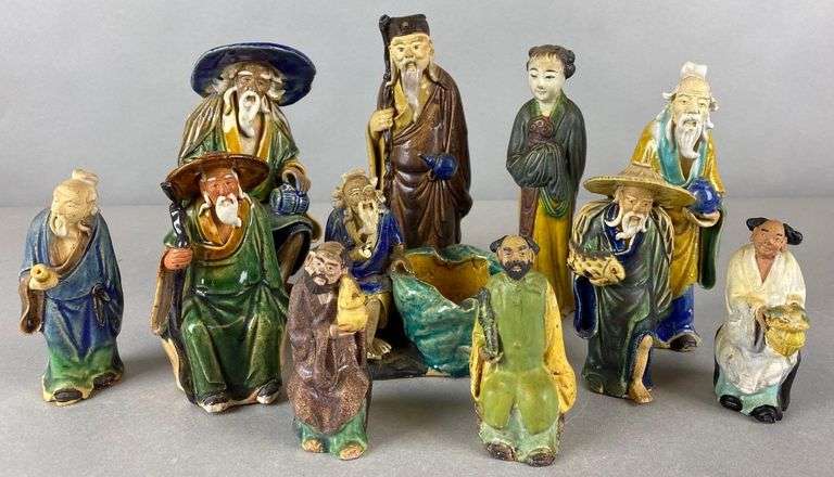 Group of 11 Chinese Mudmen Figurines - Matthew Bullock Auctioneers