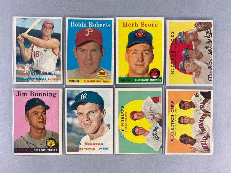 8 1957 59 Topps Baseball HOFs and Stars Cards Matthew Bullock