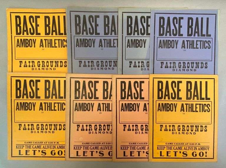 Group of 8 Amboy Illinois Athletes Baseball Posters Matthew Bullock
