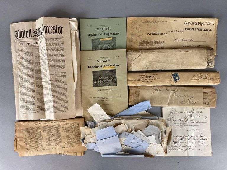 Group of 15+ Assorted Antique Documents Matthew Bullock Auctioneers