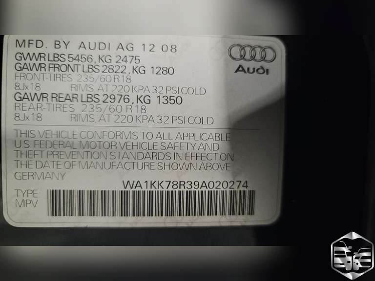 2009 Audi Q5  3.2 Quattro
