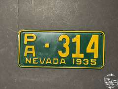 1935 NEVADA LICENSE PLATE