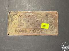 1931 NEVADA COMMERCIAL LICENSE PLATE