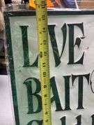 In the plastic ! Nice made Live Bait embossed heavy built sign