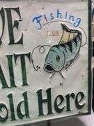 In the plastic ! Nice made Live Bait embossed heavy built sign