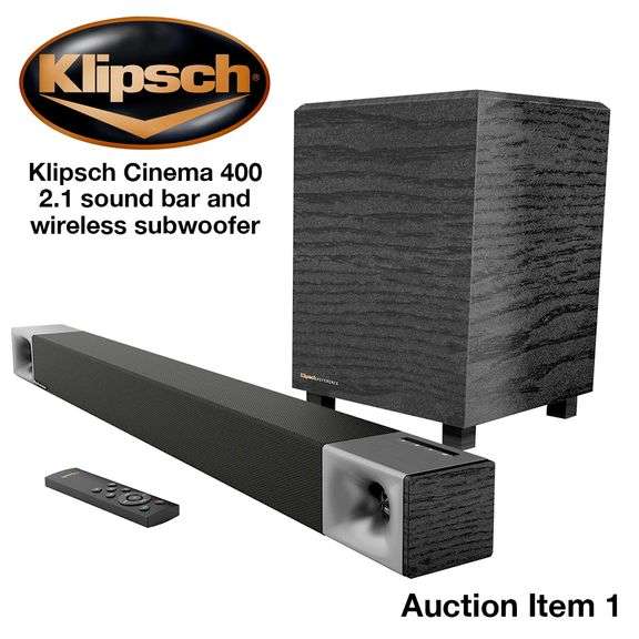 Klipsch Cinema 400 Soundbar 2.1 sound bar and wireless subwoofer