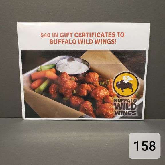 40 in gift certificates to Buffalo Wild Wings. Can not be used for