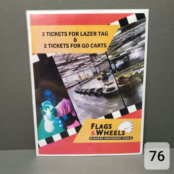 Flags & Wheels entertainment package! Package includes a certificate