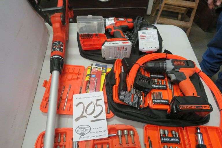 BLACK AND DECKER CORDLESS DRILLS, 20 VOLT, BLACK AND DECKER CORDLESS