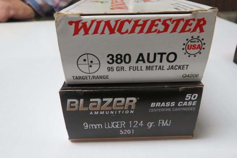 50 ROUND BOX OF 9MM AND 50 ROUND BOX OF .380 McPherson Auction & Realty