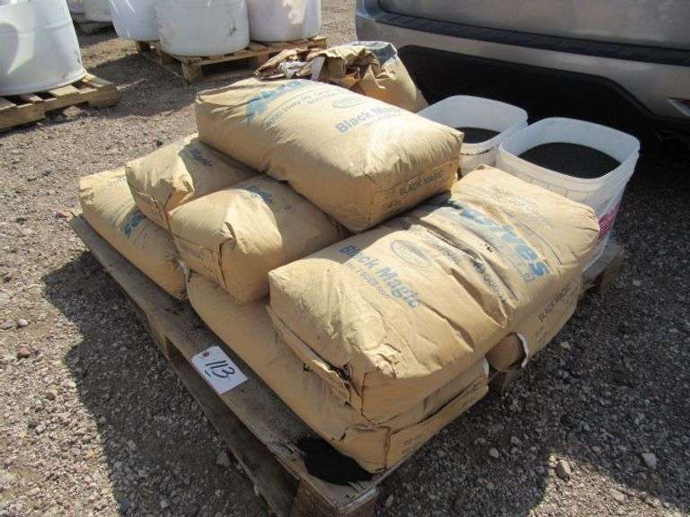 10 SACKS OF NEW BLACK MAGIC ABRASIVE + 1/2 BARREL OF ABRASIVE