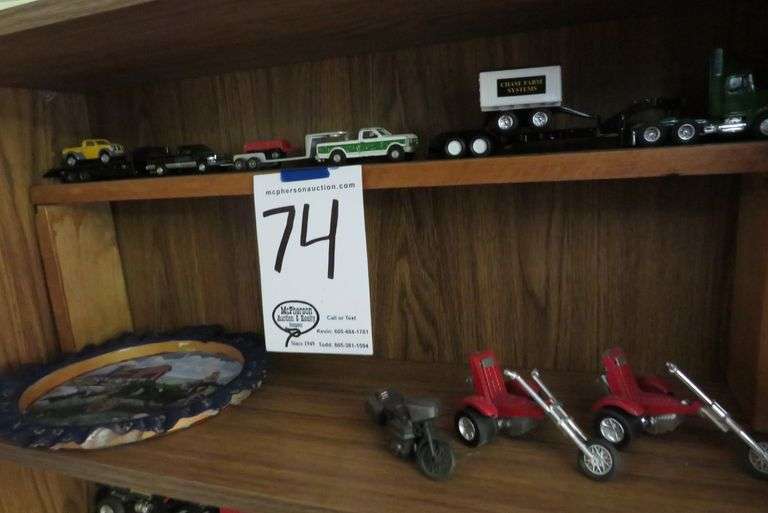 2 SHELVES OF TOY CARS AND TRUCKS McPherson Auction & Realty