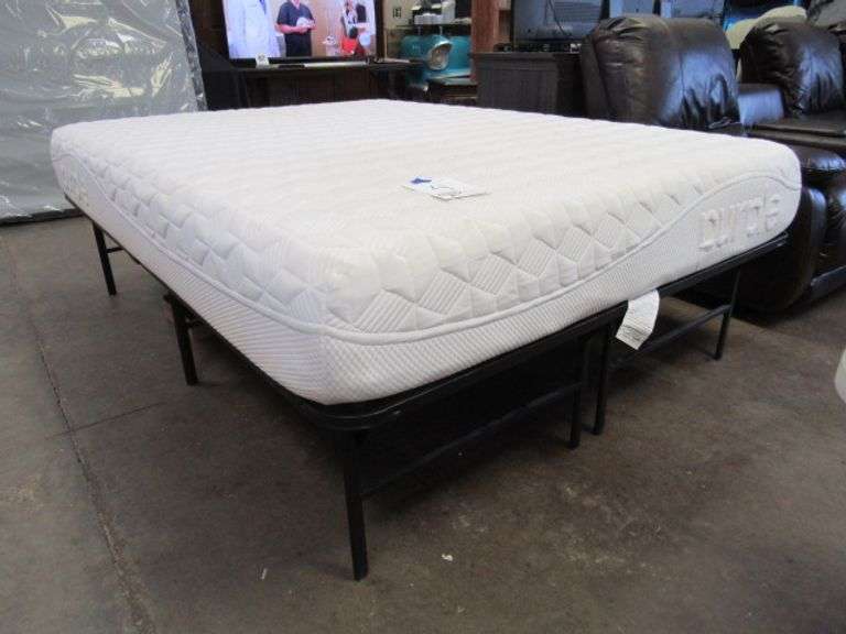 QUEEN SIZE SPACE SAVER FRAME AND PURPLE MATTRESS McPherson Auction