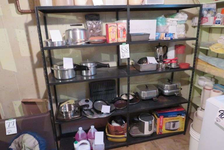 BLACK METAL SHELVING RACK McPherson Auction & Realty