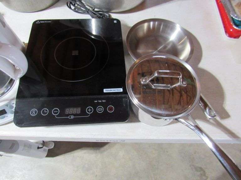 TRAMONTINA INDUCTION PLATE WITH2 PANS AND COFFEE MAKER McPherson