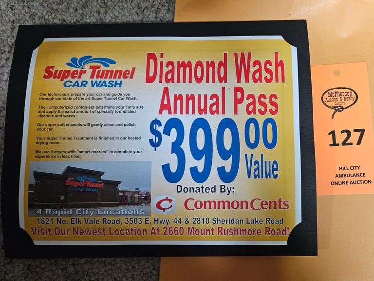 Super Tunnel Car Wash Annual Pass McPherson Auction & Realty