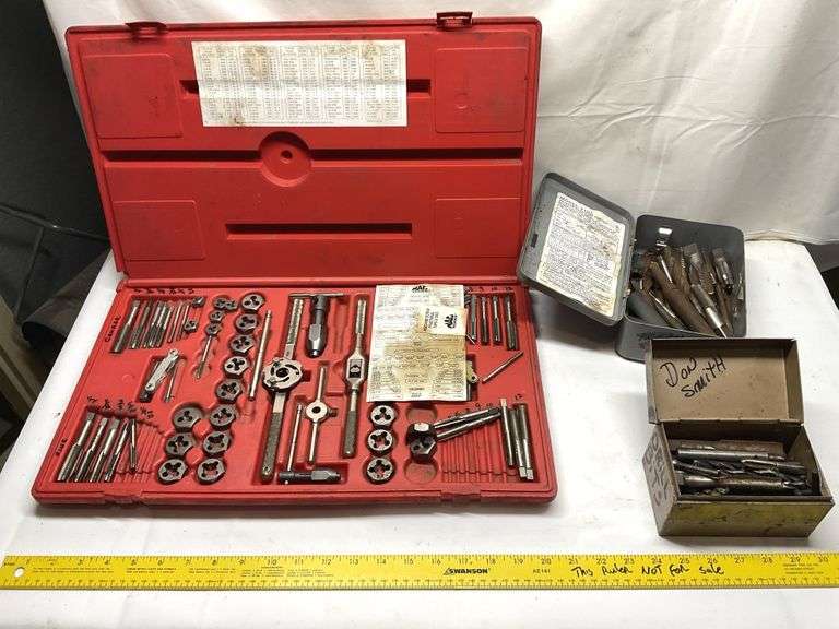 Mactools Tap And Die Set Assorted Lot Taps Dies and drill bits