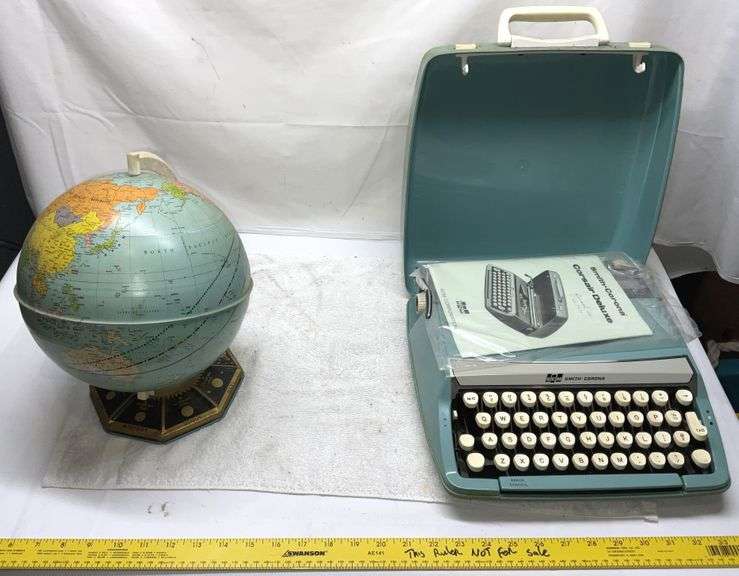 Vintage Globe Vintage Smith Corona Coursera deluxe typewriter Metzger Property Services LLC