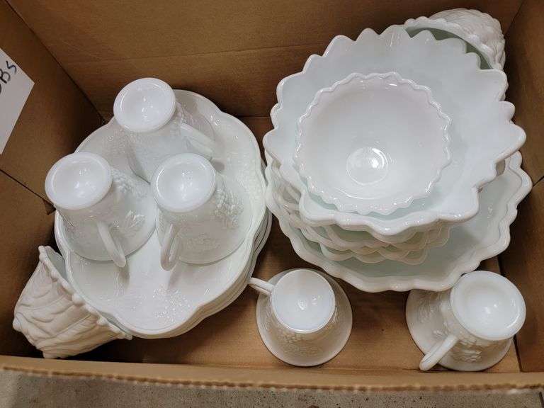 Milk Glass dishes Metzger Property Services LLC