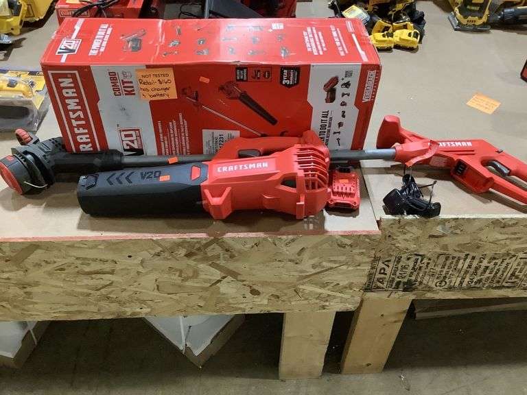 Craftsman v20 string trimmer and blower combo kit, has battery and