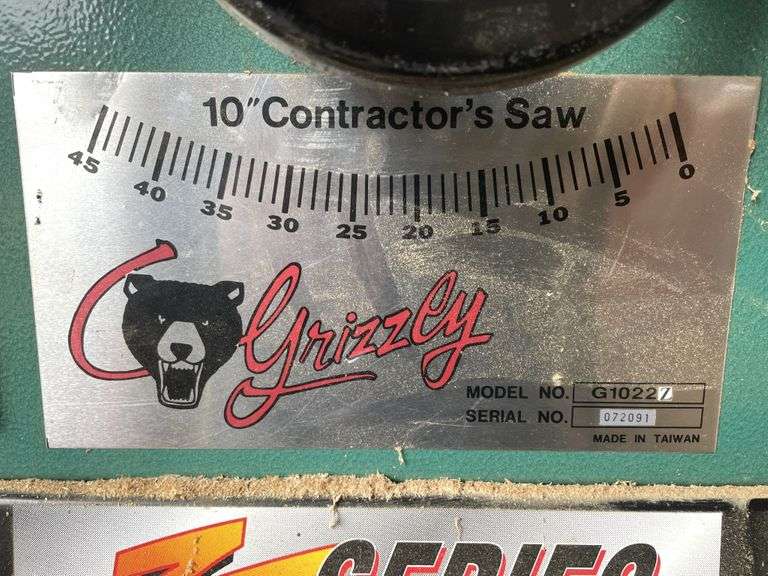 Grizzly Z Series 10" Contractor's Tablesaw model G1022z and roller