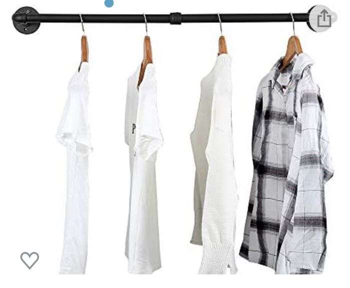 Industrial Pipe Clothing Rack Wall Mounted,Vintage Retail Garment Rack