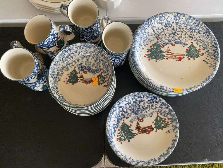 Folk craft Christmas dishes Metzger Property Services LLC