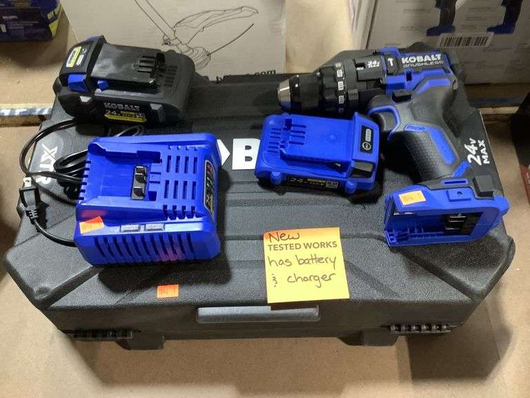 Kobalt 24v brushless 1/2 in. Hammer drill with battery and charger